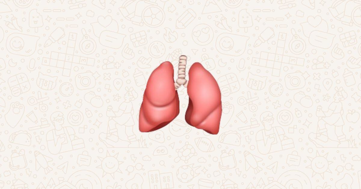 Imagen del emoji de pulmón en la aplicación de mensajería WhatsApp