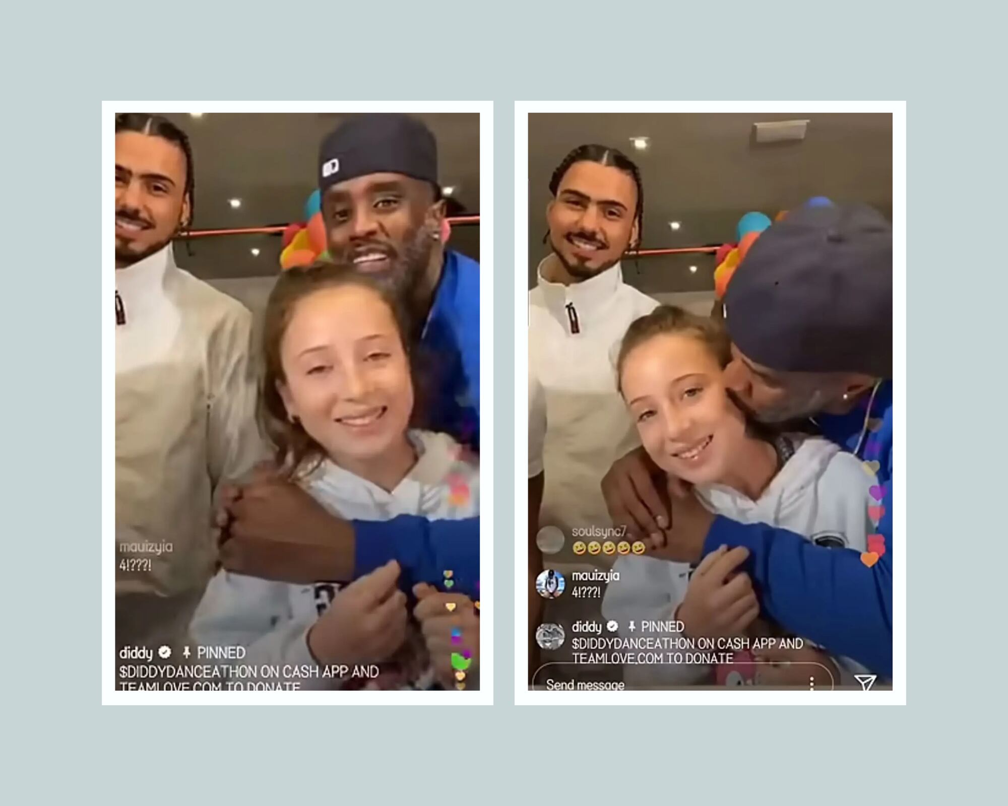 Sean Diddy Combs junto a su hija adoptiva